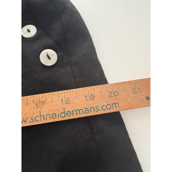 Joie Linen Blend Pants Size Large Black Wide Leg Cropped Lagenlook Pockets - Picture 8 of 15